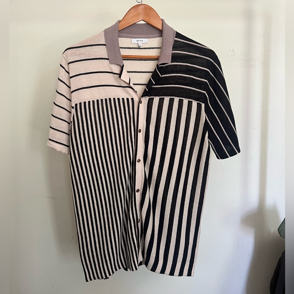 Men’s Reiss Knit Short Sleeve Button Down